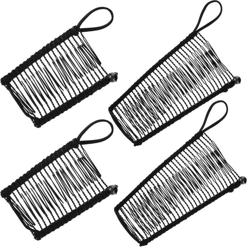 lot 12106 image: WILLBOND 4 Pcs Banana Hair Clips for Women, Vintage Clincher Stretchy Banana Grip Clips Comb for Curly, Thick, Thin, Wavy Hair, Ponytail Holder for Wedding, Daily Use(Black)
