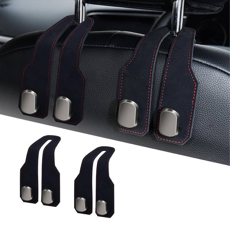 lot 20358 image: RAOZBE Car Seat Headrest Hooks for Purses and Bags, 2 Pack Bag Purse Holder for Car With Double Metal Hooks, Car Purse Hanger, Headrest Back Seat Handbags Hook Cute Hanging Accessories, Black