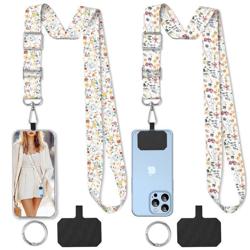 lot 20359 image: TIHGJHY 2 Pack Cell Phone Lanyard - Crossbody Adjustable Phone Strap for Use Around the Neck - ID Badge, Bohemian Leaf 3