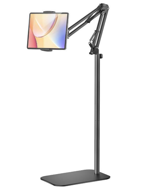 lot 19947 image: Tablet Floor Stand, 360-Degree Rotatable Metal Tablet Holder Stand, Adjustable Height and Angle iPad Stand,Universal Tablet Holder for iPadPhoneKindleTabsE-Readers and all 4.712.9 Screen Devices