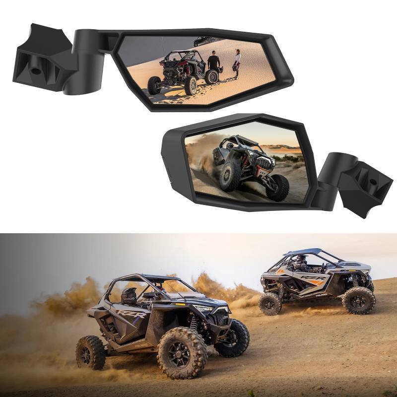 lot 12123 image: LitMiRaCle Side Mirrors Compatible with 2020-2024 Polaris RZR PRO XPPRO RTurbo R  4 Accessories Adjustable High-Definition Folding Rearview Mirror, Replace #2883762, 2PCS (One Is Missing Mirror)