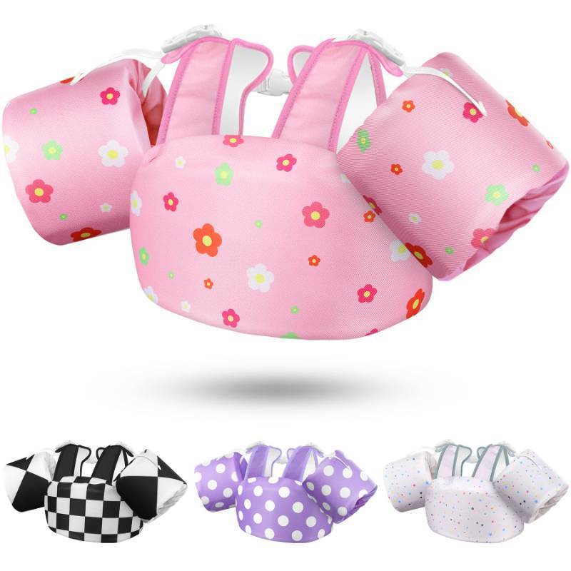 lot 14169 image: Vvinca Toddler Swim Vest for Kids 28-66 lbs, Toddler Floaties Puddle Pool Float Jumper 30-50 Pounds for Girls Boys Ages 2-6 with Detachable Arm Floaties Stylish Floats for Swimming Pool Beach Vacation
