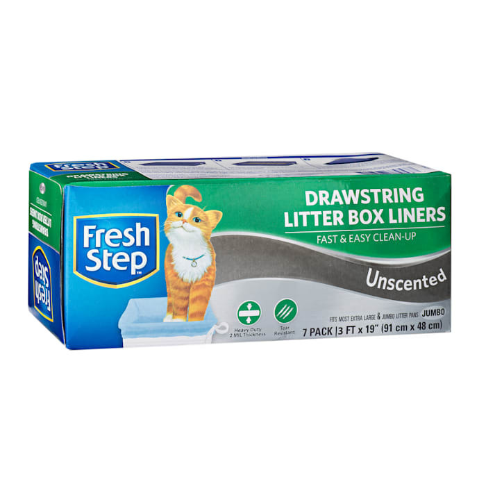 lot 19962 image: Fresh Step Drawstring Litter Box Liners Unscented  Jumbo Size  36  x 19  - 7 Count