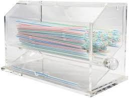 lot 1874 image: Clear Acrylic Straw Holder Dispenser