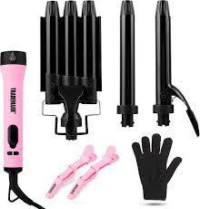 lot 2443 image: All-In-One Curling Iron with 3 Interchangeable Attachments