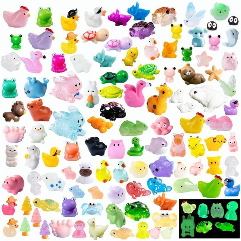 lot 2464 image: U-Zimikee 135 Pcs Mini Resin Animals Tiny Resin Animal Miniature Animals Figurines Small Little Animal Figures Bulk for Fairy Garden Micro Landscape Accessories Dollhouse Hide Crafts D�cor