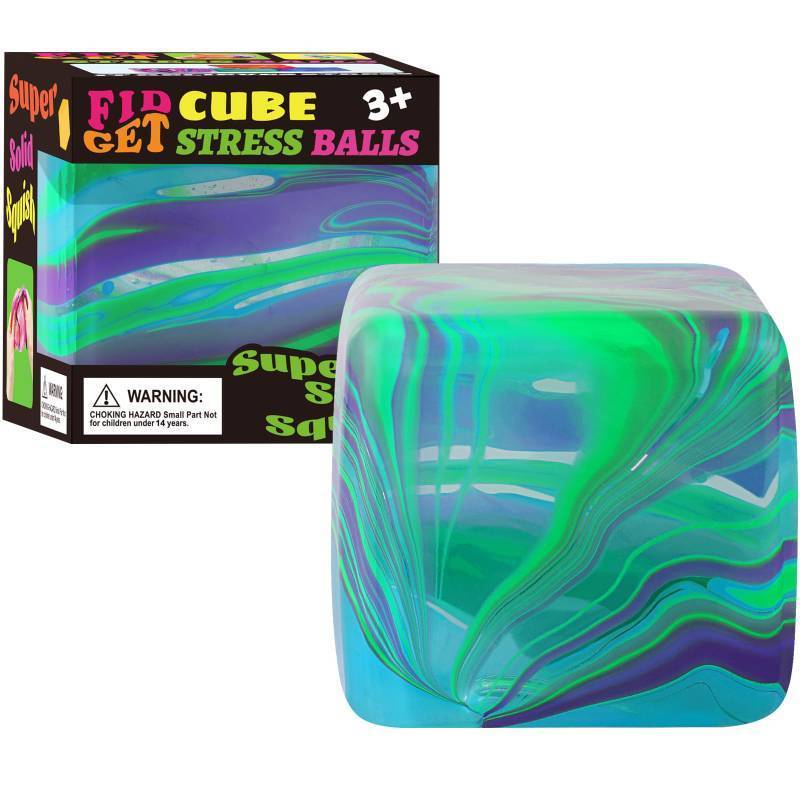 lot 6361 image: Fidget Toys Squishy Stress Cube, Stress Balls for Kids Adults Squishies Stress Relief, Ice Squishy Cube Sugar Balls, Sensory Toys for Kids with Autism, Fidgets for Classroom Prize Toys (Green)