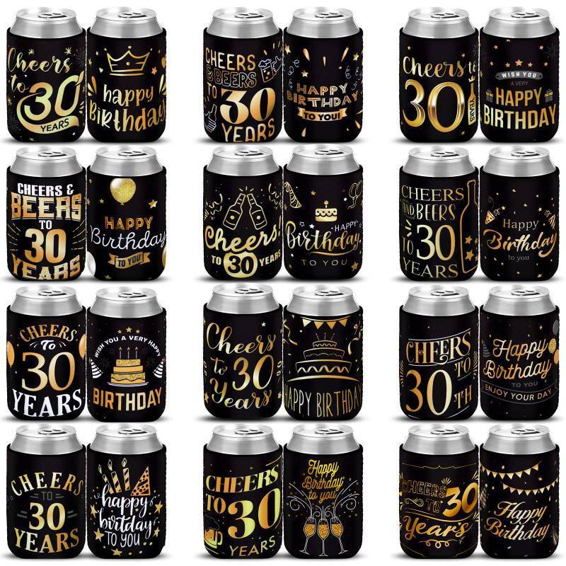 lot 10178 image: Umigy 24 Pcs 30th Birthday Can Sleeve to 30 Years Can Neoprene Cooler 30th Birthday Decorations Party Favors Party Supplies Gift for Men Women
