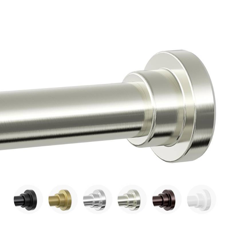 lot 10192 image: Mcrbeay Shower Curtain Rod, 1 Diameter Heavy Duty Tension Shower Rod, Non Slip Adjustable 28-74 inch No Drill Shower Curtain Rods Spring Tension For Bathroom, Shower Stall, No Rust, Brushed Nickel