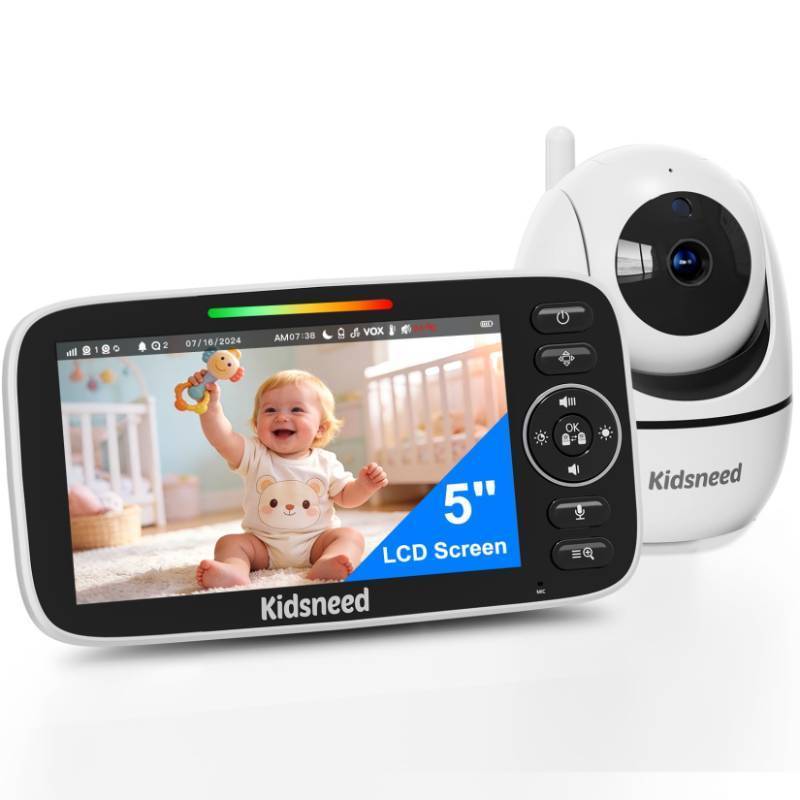lot 11090 image: Kidsneed Baby Monitor with Camera and Audio - 5 inch 720P Video Baby Monitor, No WiFi, 48H Battery Life, Night Vision, Two Way Talk, Remote Pan Tilt Zoom, Thermal Monitor��1000 ft Range ��530��