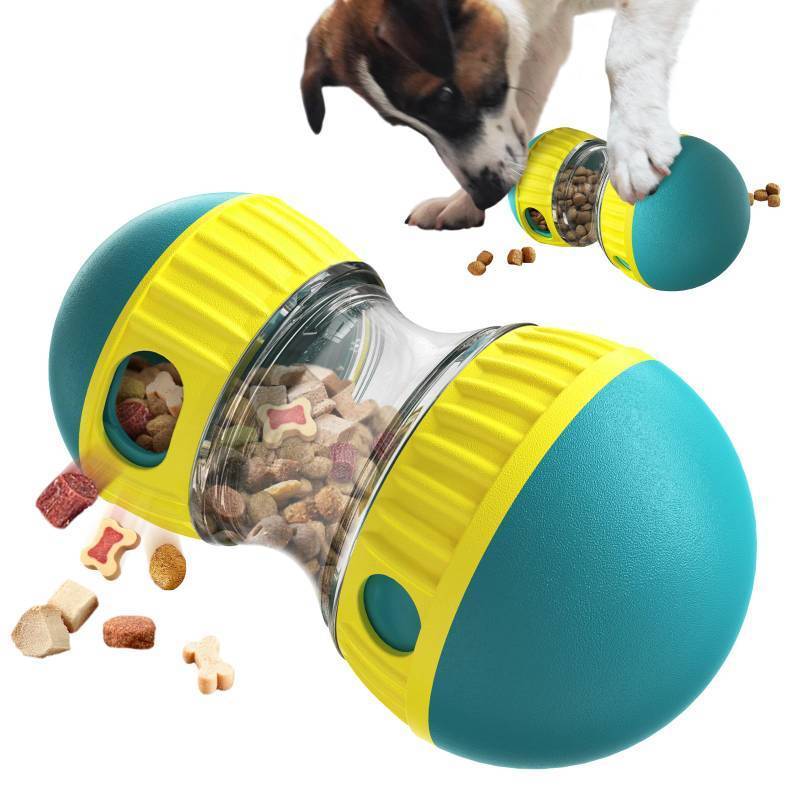 lot 12183 image: BSISUERM Dog Puzzle Toy Adjustable Treat Dispensing Ball Food Dispenser Tough Slow Feeder Puppy Enrichment Training Toy Pet Interactive Chase Toys for Small Medium Large Dogs to Keep Them Busy, Green (Used)
