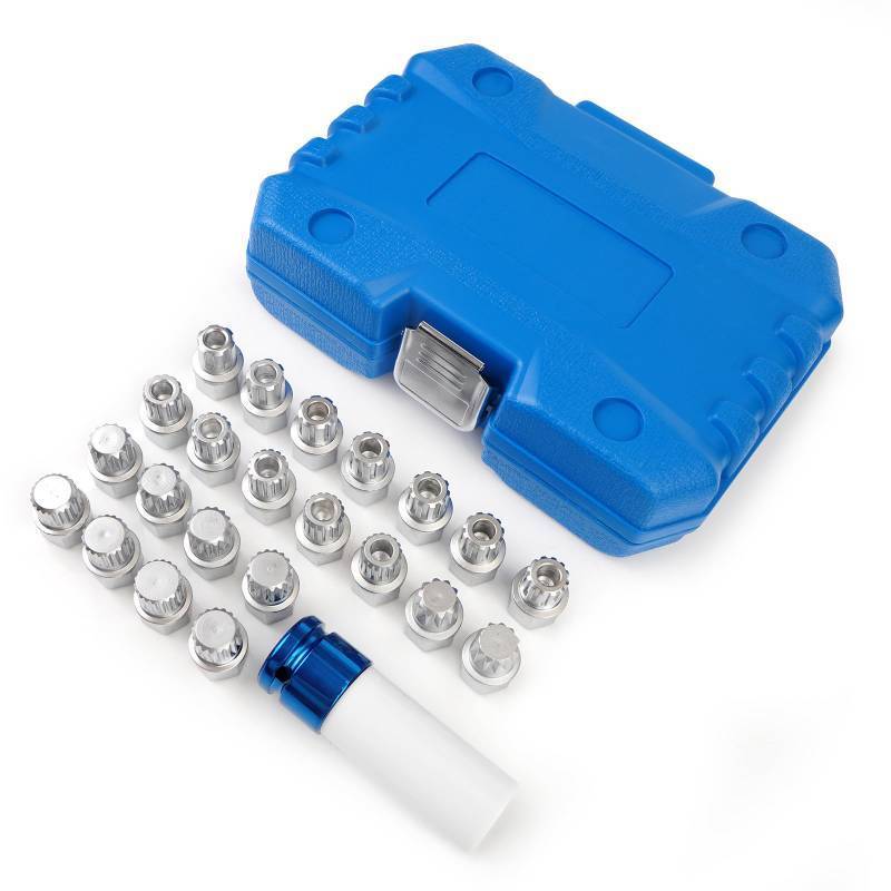 lot 12193 image: BHB 23Set Anti-Theft Wheel Lock Nut Removal Tool Compatible with VW & Audi & Skoda Including 12 Square Drive Adapter