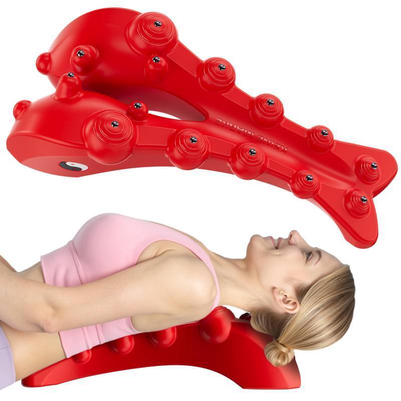 lot 13856 image: GPSHLUEP Trapezius Trigger Point Massager, Occipital Release Tool, Cervipoint Trigger Point Massager Silicone, Relieve Pain in The Diamond Shaped Muscles of The Neck and Upper Back (Cranberry)