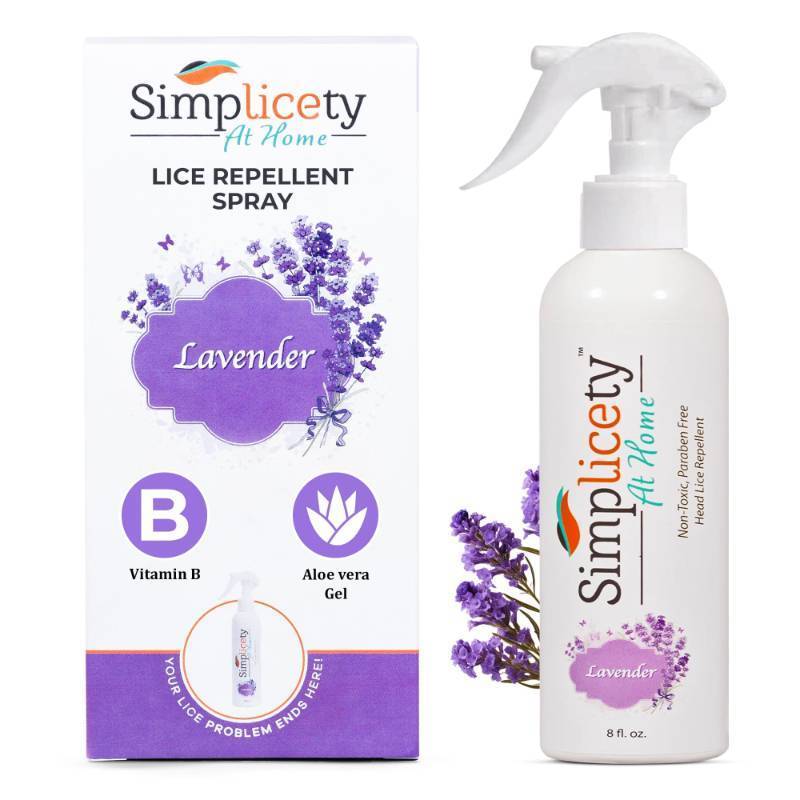 lot 14190 image: Simplicety� Lice Prevention Spray for Kids Hair (8 Fl Oz), All Natural Ingredients Lice Spray Treatment, Highly Effective Against Head Lice, Terminates Eggs, and Nits from All Hairs (Lavender)