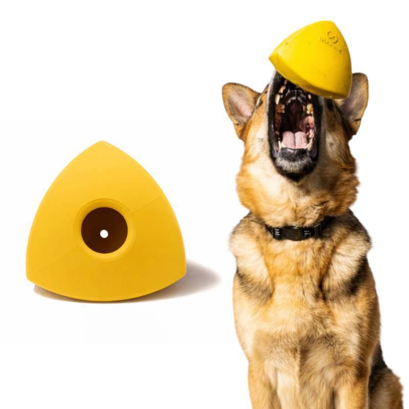 lot 14233 image: WoofBite Virtually Indestructible Pyramid Dog Toy - Lifetime Replacement - Tough, Durable Chew Toy for Aggressive Chewers - Safe Non-Toxic Natural Rubber - Chew, Tug, Fetch - MedLarge Breed - 5x4