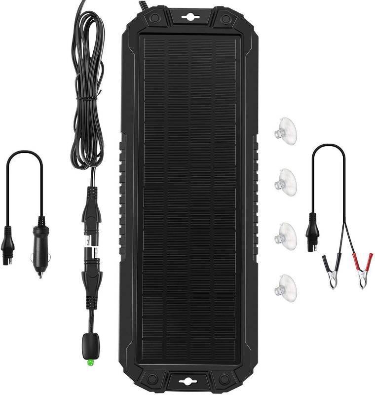 lot 14239 image: Sunway Solar Panel Car Battery Trickle Charger & Maintainer 5W 12V Solar Power Charger kit Portable Waterproof for Automotive RV Marine Boat Truck Motorcycle Trailer Tractor Powersports Snowmobiles