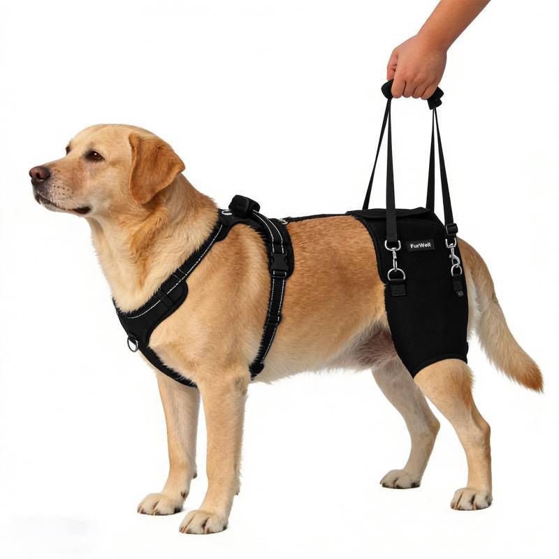 lot 14241 image: FurWell Dog Hip Brace for Hip Dysplasia & Arthritis - Adjustable Support Wrap with Removable Pads, Lifting Handle & Stabilizing Straps for Large Medium Dogs - Relief for Pain, Weakness & Lameness(L)