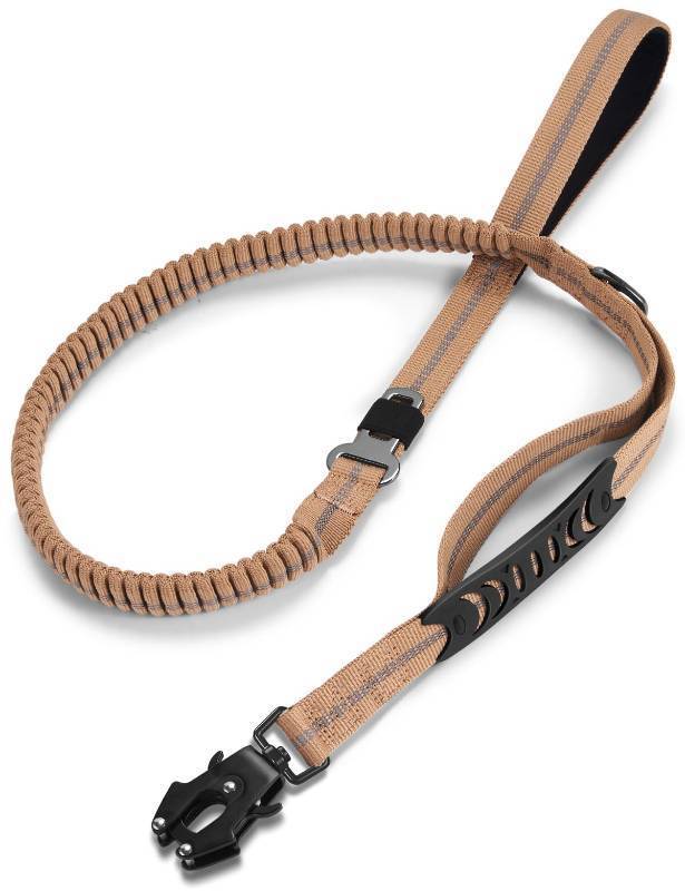 lot 14257 image: TINMARDA Dog Leashes for Medium Large Dogs Heavy Duty, 4-6FT Shock Absorbing No Pull Dog Leash with Advanced Easy Metal Clip, 2 Comfortable Padded Handles (Coyote Brown)