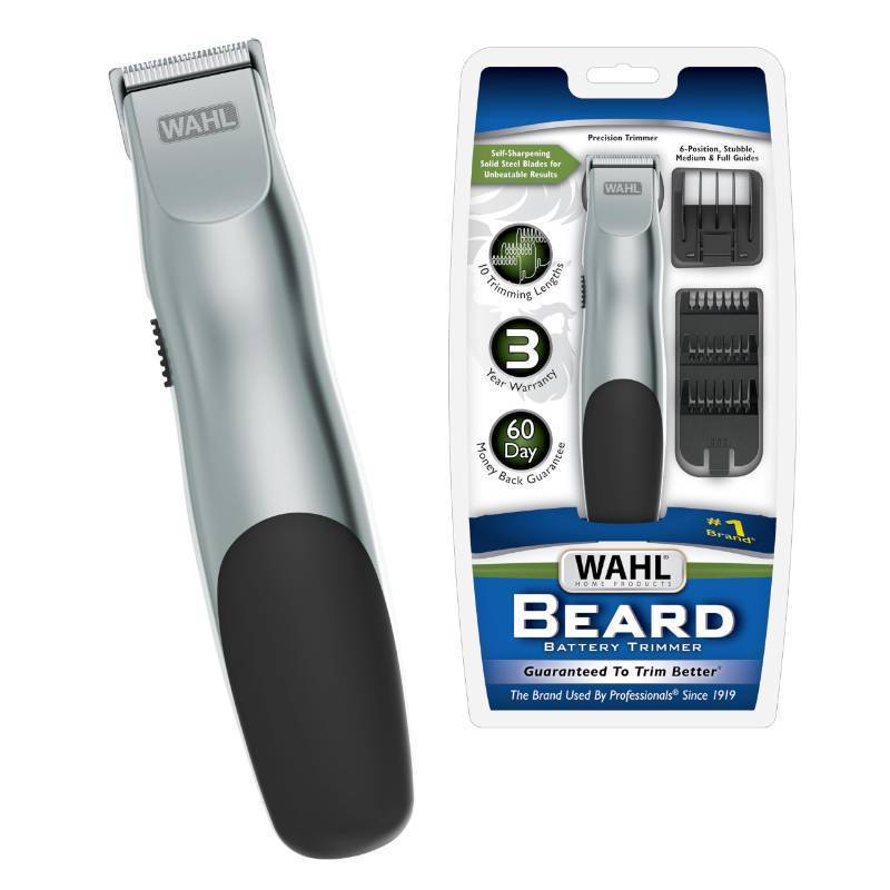 lot 14265 image: Wahl Groomsman Battery Operated Facial Hair Trimmer for Beard & Mustache Trimming Including Light Detailing and Body Grooming �� Model 9906-717V