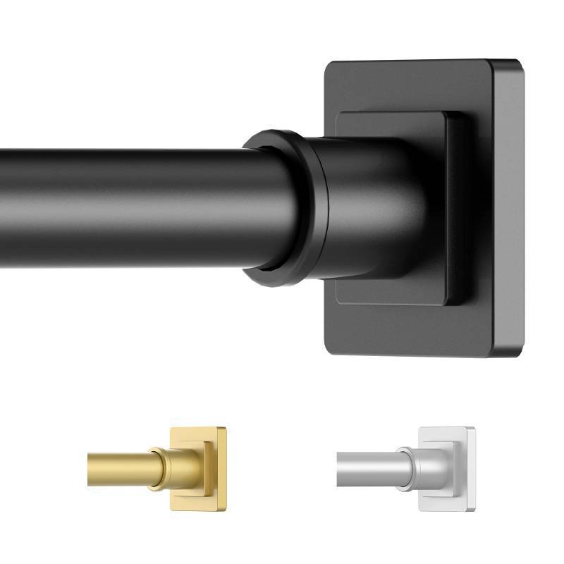 lot 14281 image: UIOSANRT Shower Curtain Rod Adjustable 31-79, Anti-Rust Shower Rod & Spring Tension Shower Rod No Drill, Black Shower Curtain Rod for Bathroom Tension Rod