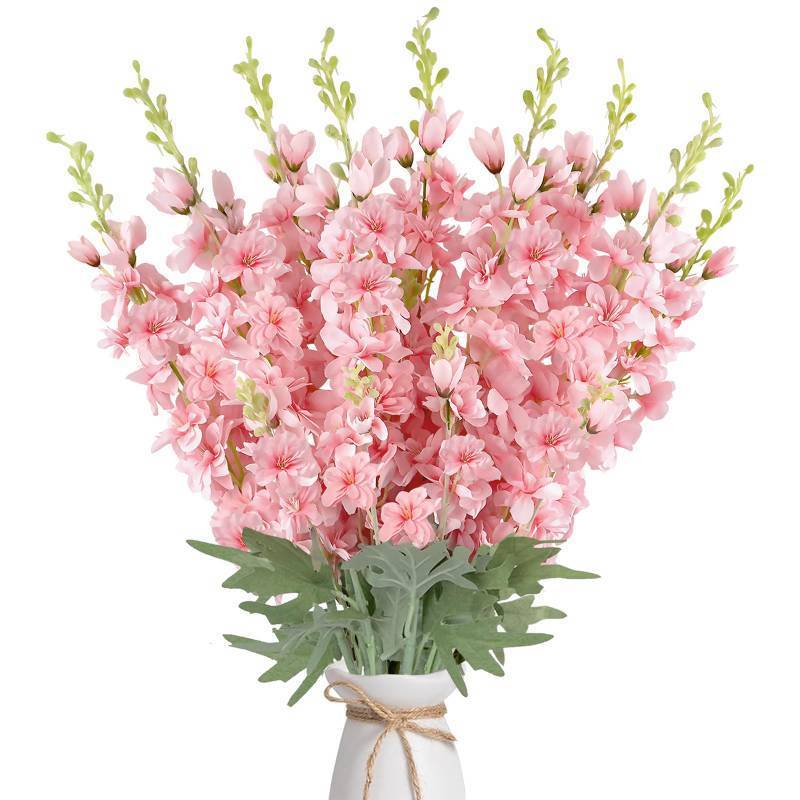 lot 15943 image: COEWUR 16Pcs Pink Delphinium Artificial Flowers 33.5 Long Stem Larkspur for Tall Vase Fake Silk Flowers Bulk for Home Wedding Baby Shower Floral Arrangement Centerpiece Table Decoration (Light Pink)