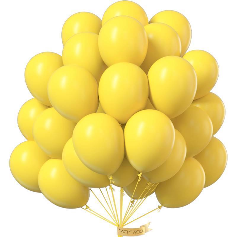 lot 16472 image: PartyWoo Yellow Balloons 50pcs 12 Inch Latex Helium Balloon for Birthday Baby Shower Graduation Sunflower Anniversary Engagement Bee Hawaiian Beach Lemon Theme Party Decorations Yellow-Y55