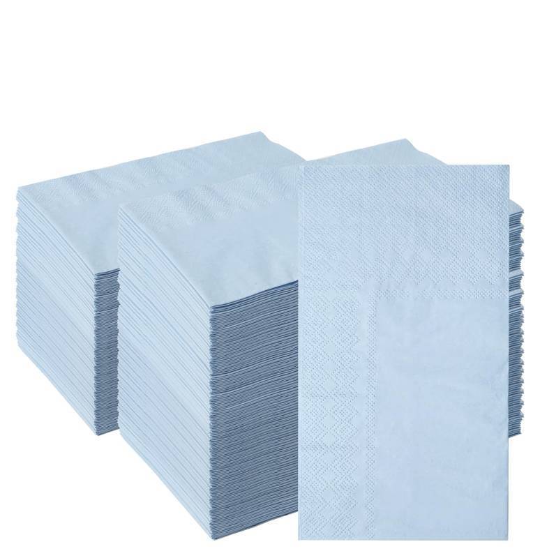 lot 18018 image: 100 Pieces 3-ply Blue Napkins Disposable 13 x 15.7 Inches Guest Bathroom Napkins Dessert Napkins Disposable Hand Towels for Bathroom Wedding Birthday Party Paper Dinner Napkins