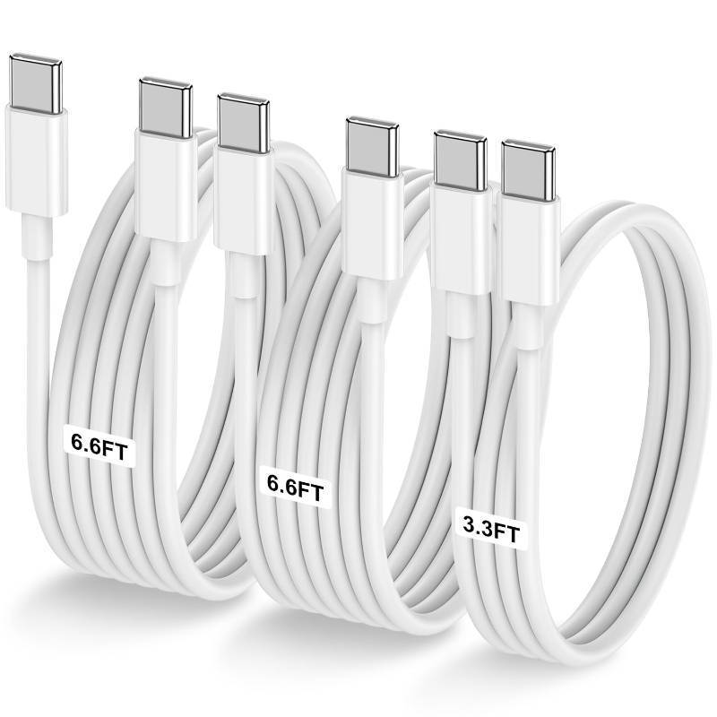 lot 18427 image: 3-Pack 3.3FT6.6FT6.6FT 60W USB C to USB C Cable, Type C Fast Charging Cable for iPhone Air 17 16e 16 15 Pro Plus Pro Max��for Galaxy S25S24, for iPad ProAirmini, for MacBook ProAir and More