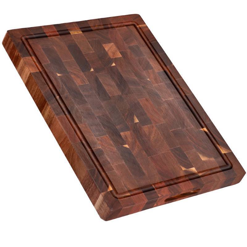 lot 19975 image: End Grain Butcher Block Cutting Board 1.5 Thick. Made of Acacia Wood and Conditioned with Beeswax, Flaxseed Oil & Lemon Oil. 16 x 11 Chopping Board by Ziruma.