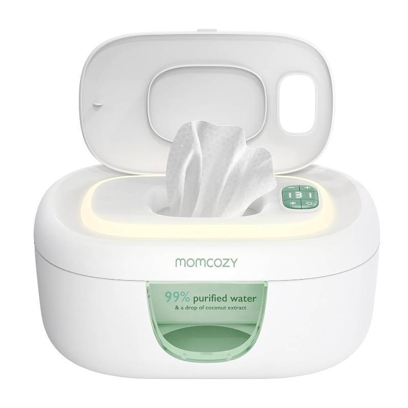 lot 19978 image: Momcozy Baby Wipe Warmer, Innovative Spring Design, Large Capacity Wipes Dispenser, Fast and Even Heating, 4 Modes of Temperature Heating Control, Diaper Wipe Warmer with Night Light