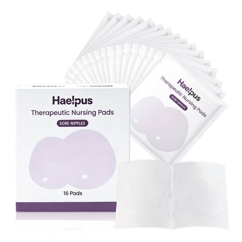 lot 20393 image: Hydrogel Nipple Pads for Sore Cracked Nipples, Pain Relief in Minutes, Scab-Free Healing in Days, Safe Non-Lanolin Hydrogel Soothing Pads for Breastfeeding, Breastfeeding Essentials, 16 Count