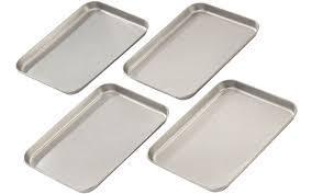 lot 20417 image: Stainless Steel Rectangular Serving Tray Set of 4