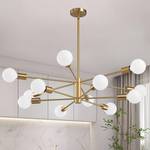 RUIYEY Modern Sputnik Chandeliers Light, 12-Light Gold Gold Dining Room Chandelier Over Table, Height Adjustable Industrial Semi Flush Mount Mid Century Chandelier for Kitchen Island Living Room