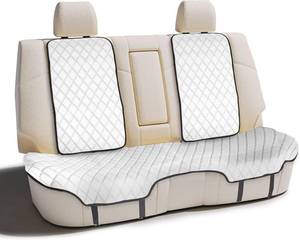 lot 20 image: FH Group Car Seat Cushion Neosupreme Automotive Seat Cushions - Universal Fit, Rear Car Seat Cushion, Car Seat Cushions with Non-Slip Silicone Backing for SUV, Sedan, Van Rear Set White