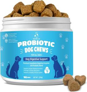 lot 28 image: Natural Probiotic Digestive Supplement for Dogs - Probiotic Chewable with Prebiotics and Enzymes Supports Gut Health, Diarrhea & Digestion, Improve Immune System Allergy Itch Skin