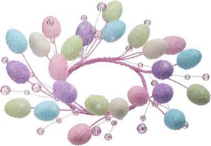 lot 49 image: Easter Egg Candle Ring, 9 Inch Pastel Sugar-Coated Decorative Wreath, Fits 4.25 Inch Pillar Candles
