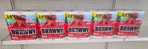 lot 152 image: 10 Rolls Brawny Family Size Tear-A-Square Paper Towels 25 Regular Rolls.