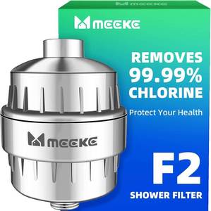 lot 2051 image: F2 Hard Water Solution Shower Filter - 2.5GPM High-Flow, 99.99% ChlorineFluorideToxic ChemicalsHeavy Metals Removal, Water Softener Shower Head Filter, Reduces Dry Skin & Frizzy Hair