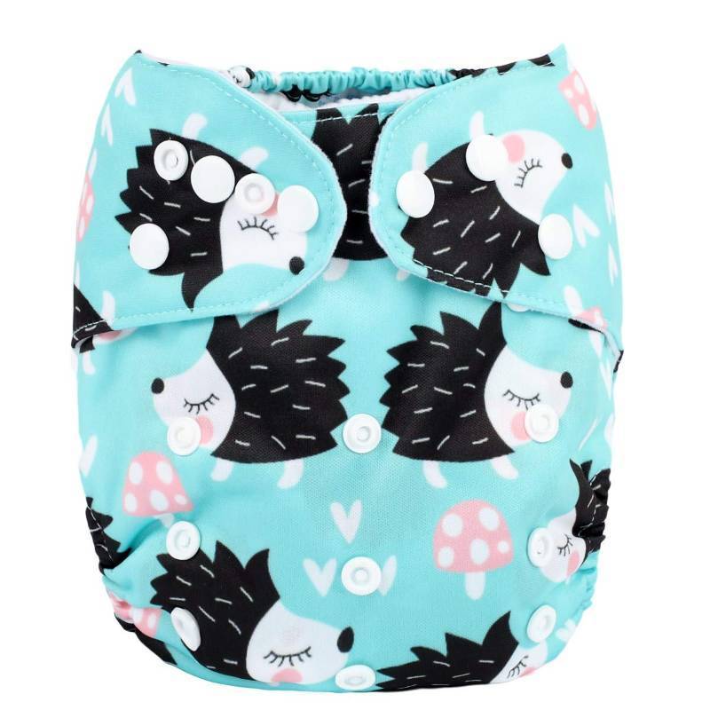 lot 2029 image: Sigzagor Baby Pocket Diaper Nappy Reusable Washable 8lbs to 36lbs (Hedgehog) - Retail $14