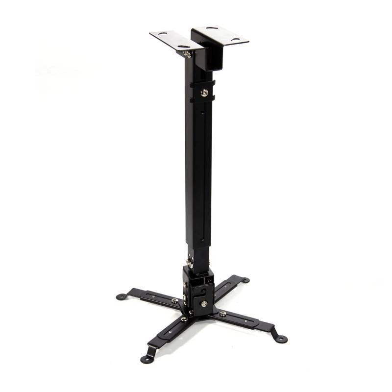 lot 2076 image: Henxlco Universal Projector Mount Wall or Ceiling Bracket with Adjustable Height and Extendable Arms Tilt DLP LCD Projection Mount for Home and Office Different Size Projector (Black) Retail $17.19