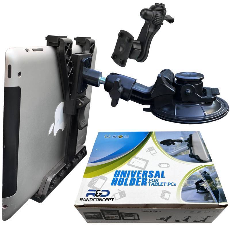 lot 2081 image: Randconcept 3-in-1 Tablet Holder Car Air Vent Mount - Strong Suction Cup Version, Universal Dashboard Windshield Cradle for iPad Pro, iPad Mini, Galaxy Tab  Fits All 6- 12.9 Tablets Retail $25.76