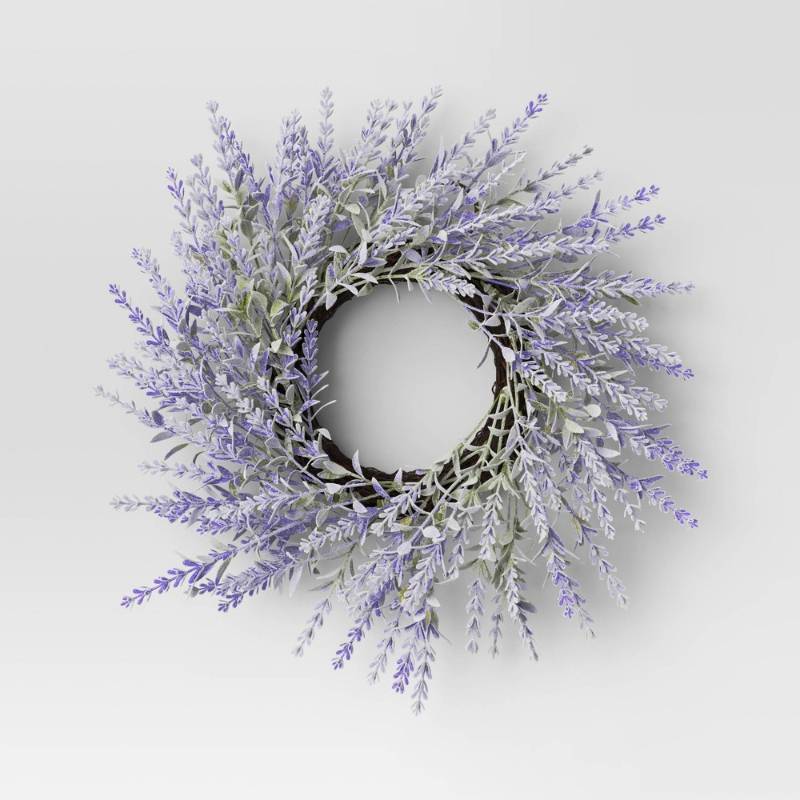 lot 2097 image: Set of 2 - Lavender Mini Wreath - Room Essential&nbspRetail $16