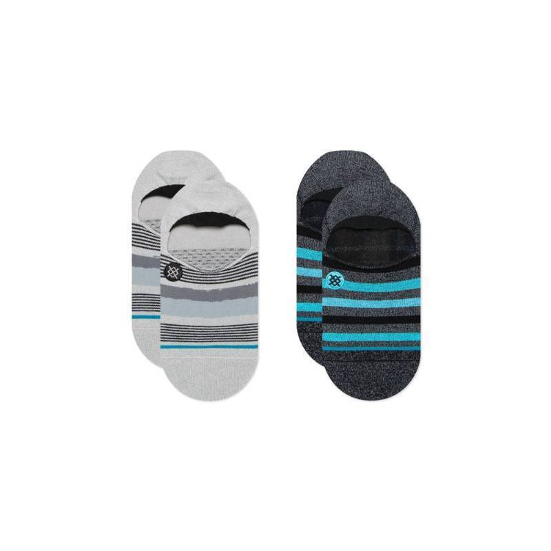 lot 2105 image: STANCE x WADE Mens Striped No Show Socks 2pk - L - Retail $20