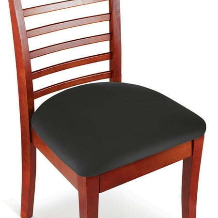 lot 2067 image: Collections Etc Easy Fit Seat Covers for Chairs  Bar Stools  Patio Cushions - 2 PC Set  15 34  Diameter  Black - Retail $39