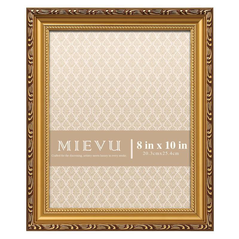 lot 2121 image: MIEVU 8 x10 Picture Frame Gold - Picture Frames for Wall Hanging And Tabletop Display,Durable Plexiglass