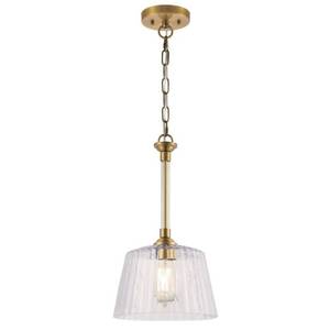 lot 13092 image: Westinghouse 6130200 Aggie 10  Wide Mini Pendant - Brass