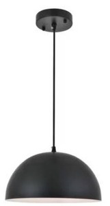 lot 13095 image: Black Dome Pendant Light Fixture