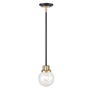 lot 13096 image: Millennium Lighting Mellrosa 1 Light Pendant Fixture in Matte Black Modern Gold