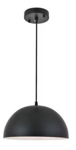 lot 13130 image: Black Dome Pendant Light Fixture