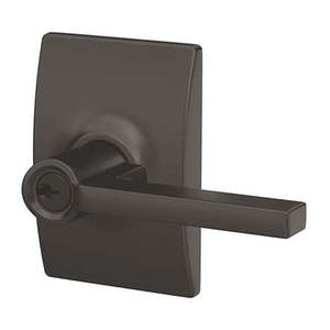 lot 13133 image: SCHLAGE F51ALAT622CEN Latitude Lever Century Rose Keyed Entry, Black, Lot of 2